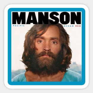 Charles Manson + Dennis Wilson Pacific Ocean Blue Mash Up Sticker